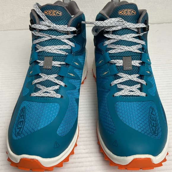 NIB KEEN Women's Zionic MId WP Hiking Boot Size 8.5 Fjord Blue/Tangerine 1028043 - Picture 6 of 9